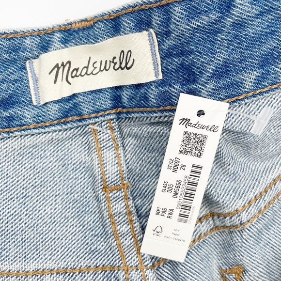 NEW Madewell Relaxed Denim Shorts in Renfield Wash Destructed Edition ND697 - Picture 5 of 7